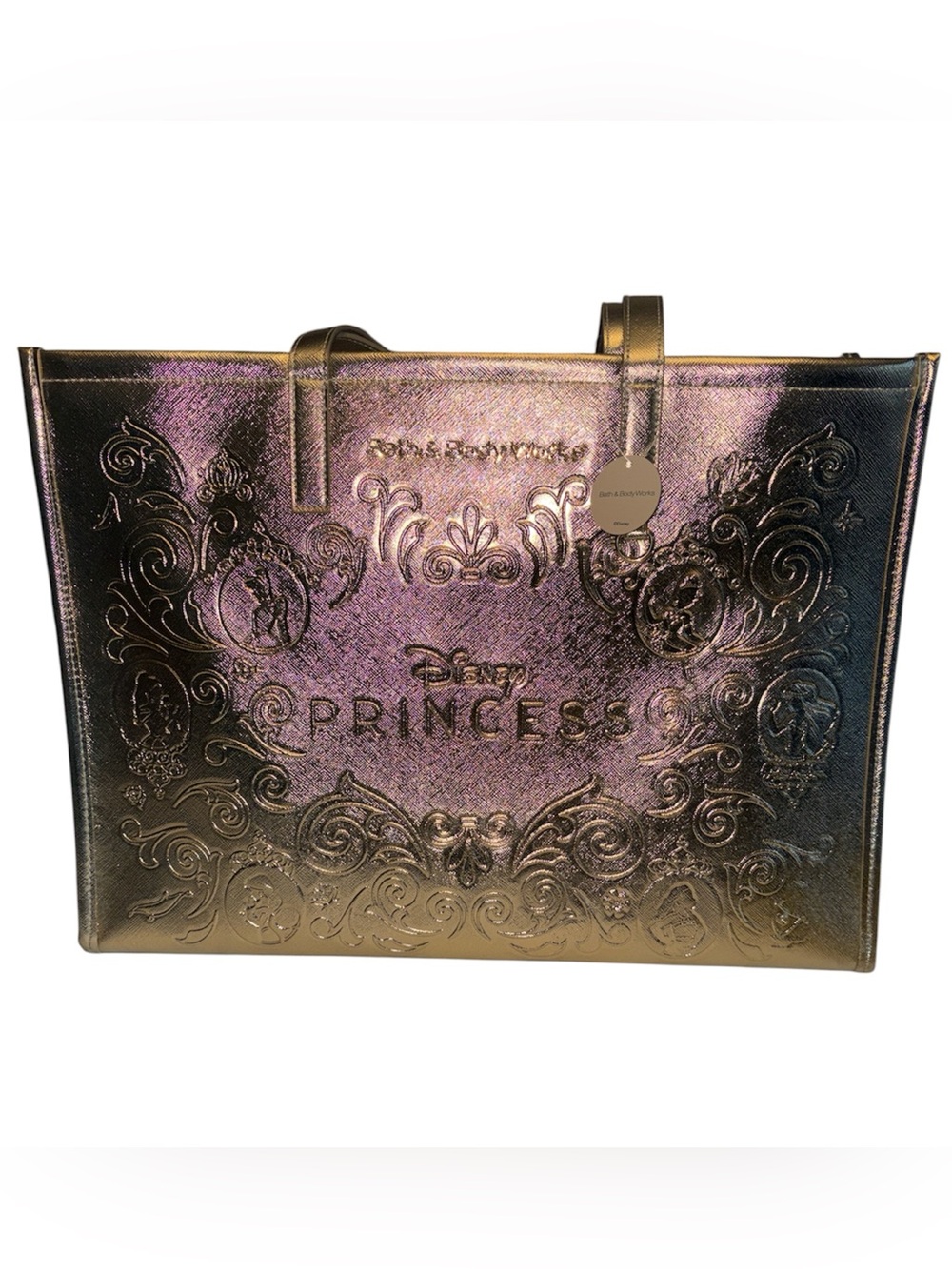 Bath & Body Works Disney Princess Metallic Gold Tote names & quotes inside NWT